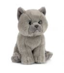 Grey Shorthaired Kitten Cat Plush Soft Toy - 16cm - Living Nature