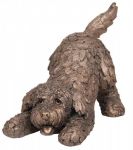Cockapoo Dog Playing Cold Cast Bronze Ornament - Barney - Frith Sculpture