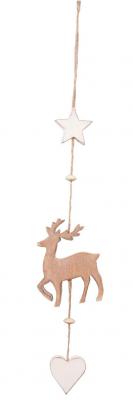 Wooden Stag Hanging Home Christmas Decoration - 2 Colours