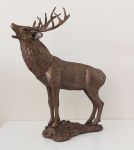 Stag Roaring Cold Cast Bronze Ornament - Frith Sculpture TM030