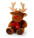Christmas Reindeer Plush Soft Toy 25cm Snowflake - Sitting - Keeleco - Keel
