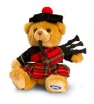 Scottish Bagpiper Bear - 19cm - Soft Plush Toy - Keel