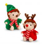 Christmas Hedgehog Plush Soft Toy 25cm Scarf - Keeleco - Keel - 2 Colours