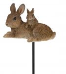 Vivid Arts Rabbit Mother & Baby - Plant Pal - Lifelike Garden Ornament Gift