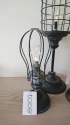 Rustic Distressed Metal LED Lamp Candle Set 