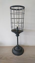 Rustic Distressed Metal LED Lamp Candle Set 