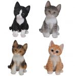 Kitten Cat - 4 Colours - Lifelike Ornament Gift - Indoor or Outdoor - Pet Pals Tabby Tortoise Ginger Black