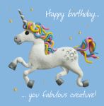 Birthday Card - Female Funny Humour Unicorn One Lump Or Two 