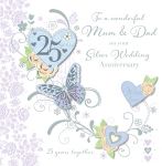 Wedding Anniversary Card - 25th Silver - Mum & Dad - 3D - Talking Pictures