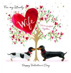 Valentine's Day Card - Wife - Heart Dachshund Dog - 3D - Ling Design