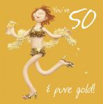 50th Female Birthday Card - Pure Gold One Lump Or Two