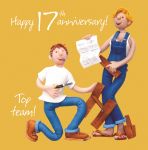 Wedding Anniversary Card - 17th Seventeenth 17 Years One Lump Or Two