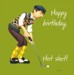 Birthday Card - Male Golf Hot Shot Funny One Lump Or Two