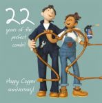 Wedding Anniversary Card - 22nd Twenty-second Copper One Lump Or Two