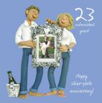 Wedding Anniversary Card - 23rd Twenty-third Silver-Plate One Lump Or Two