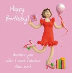 Birthday Card - Female Fabulous Balloon - One Lump Or Two