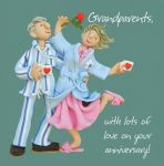 Wedding Anniversary Card - Grandparents Lots of Love One Lump Or Two