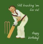 Birthday Card - Male Cricket Six - One Lump Or Two