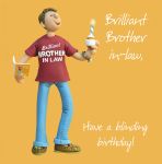 Birthday Card - Brilliant Brother-in-law Cupcake - One Lump Or Two