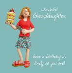 Birthday Card - Wonderful Granddaughter Cake  - One Lump Or Two