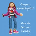 Birthday Card - Gorgeous Granddaughter Hoodie - One Lump Or Two