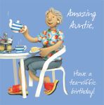Birthday Card - Amazing Auntie Tea - One Lump Or Two