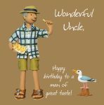 Birthday Card - Wonderful Uncle Chips - One Lump Or Two
