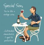 Birthday Card - Special Son Wine - One Lump Or Two