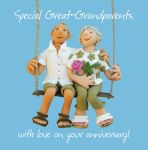 Wedding Anniversary Card - Great-Grandparents - One Lump Or Two