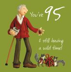 95th Male Birthday Card - Wild Time - One Lump Or Two