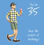 35th Male Birthday Card - Coolest - One Lump Or Two