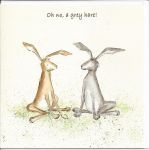 Birthday Card - Oh No A Grey Hare - Angie Thomas