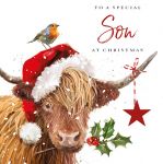 Christmas Card - Son - Highland Cow - Ling Design