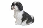 Shih Tzu Dog - Black Sitting Lifelike Garden Ornament - Indoor or Outdoor - Real Life Vivid Arts