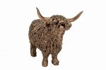 Highland Cow Mooing Large Cold Cast Bronze Ornament - Frith Sculpture Ballan VB096