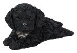 Cockapoo Laying Black Puppy Dog - Lifelike Ornament Gift - Indoor Outdoor - Pet Pals Vivid Arts
