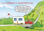 Valentine's Day Card - Husband - Caravan - Adult Humour Rainbow Ling Design