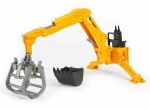 Rear Hydraulic Arm With Grab - Tractor Backhoe Construction - Bruder 02338