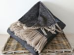 Tweedmill Herringbone Throw 100% Pure New Wool - Vintage Black & Fawn