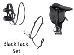 Lemieux Mini Toy Pony Accessories - Leather Saddle, Bridle & Martingale Set Black