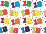 18th Birthday Wrapping Paper Gift Wrap Sheet - 2 sheets & 2 Tags