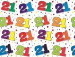 21st Birthday Wrapping Paper Gift Wrap Sheet - 2 sheets & 2 Tags