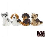 Dog Small Plush Soft Toy - 14cm - Living Nature - Husky Alsatian Rotty Beagle