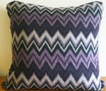 Retro Purple & Black Zig Zag Cushion Cover 40cm x 40cm