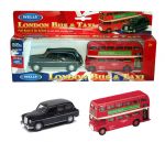 London Red Bus & Black Cab Taxi Diecast Scale Model
