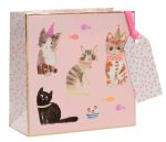 Tails & Whiskers Cat Small Gift Bag - Pink - Glick