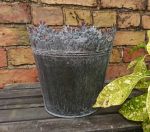 Zinc Floral Chartwell Tall Round Garden Planter Pot