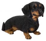 Vivid Arts Dachshund Dog Black/Brown - Garden Ornament 14cm - Indoor or Outdoor