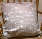 Cotton Key Design Cushion 20" - Grey or Mocha x 20"