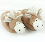 Brown Haffie Pony Baby Slippers Booties - 0-6 months - Jomanda